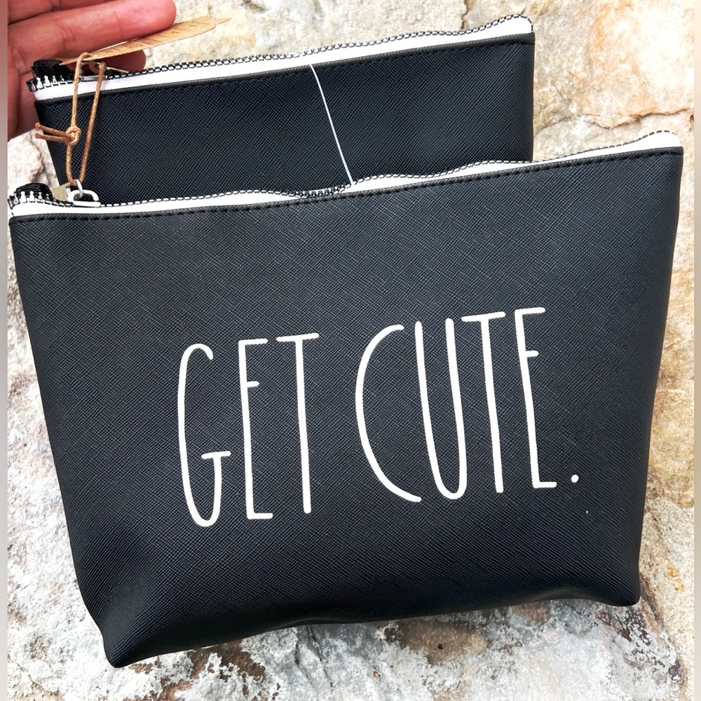 NWT Rae Dunn Set of two cosmetic bags with zipper